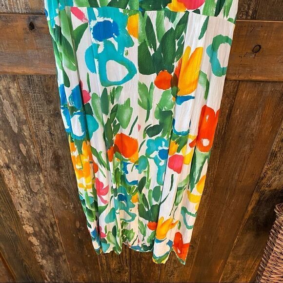 Jams World Sz S Tropical Hawaiian Panic Design Sleeveless Tank Midi Sundress - Picture 10 of 13
